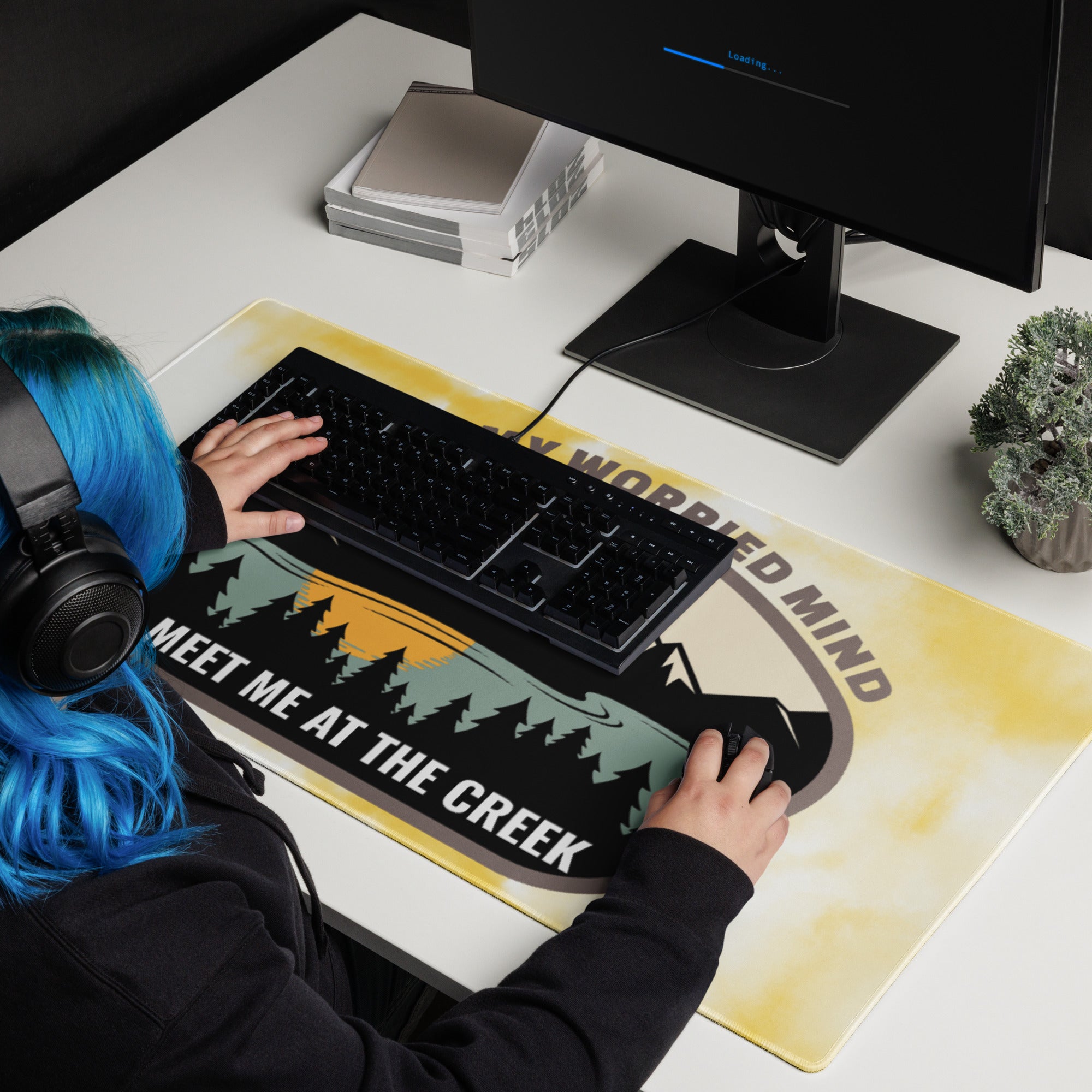 Meet Me At The Creek Tie Dye Gaming mouse pad | Computer PC | Billy Inspired Art