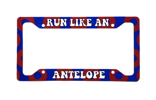 Run Like An Antelope | Aluminum License Plate Frame | 12.25" x 6.5" | Ink/Printed Image