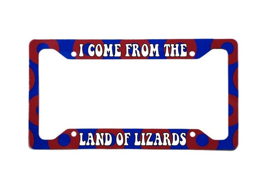 Land Of Lizards | Aluminum License Plate Frame | 12.25" x 6.5" | Ink/Printed Image