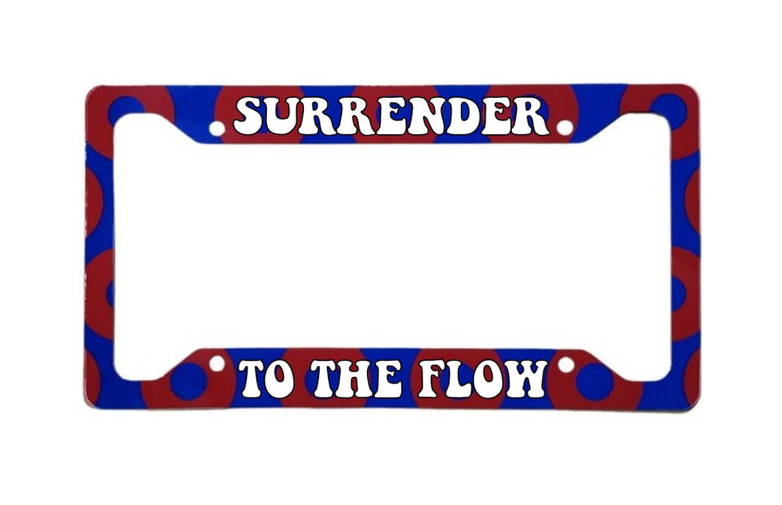 Surrender To The Flow | Aluminum License Plate Frame | 12.25" x 6.5" | Ink/Printed Image