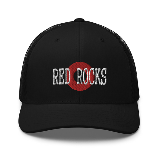 Red Rocks Red Donut Trucker Snapback Cap | Flat Embroidery | Inspired Phan Cap