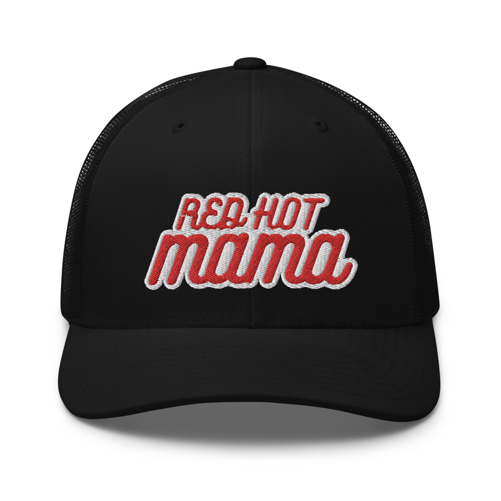 Red Hot Mama Trucker Snapback Cap | Flat Embroidery | Inspired WP Art Cap