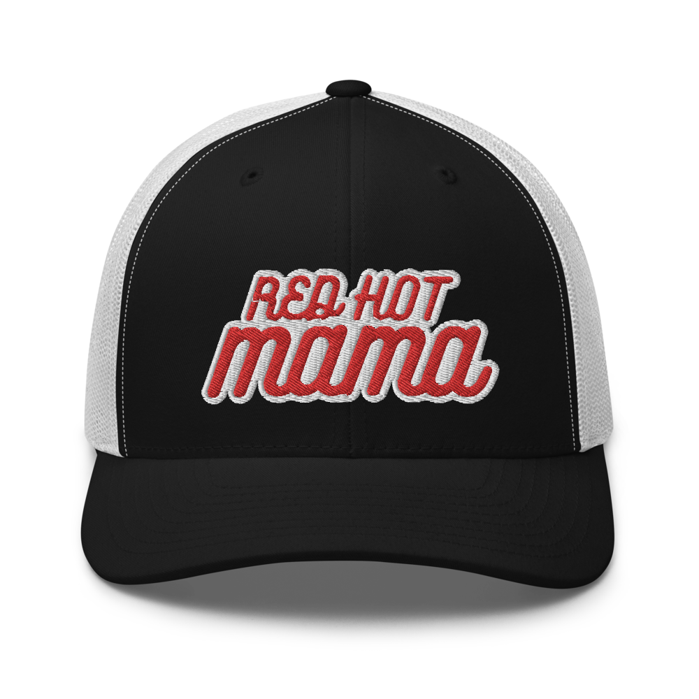 Red Hot Mama Trucker Snapback Cap | Flat Embroidery | Inspired WP Art Cap