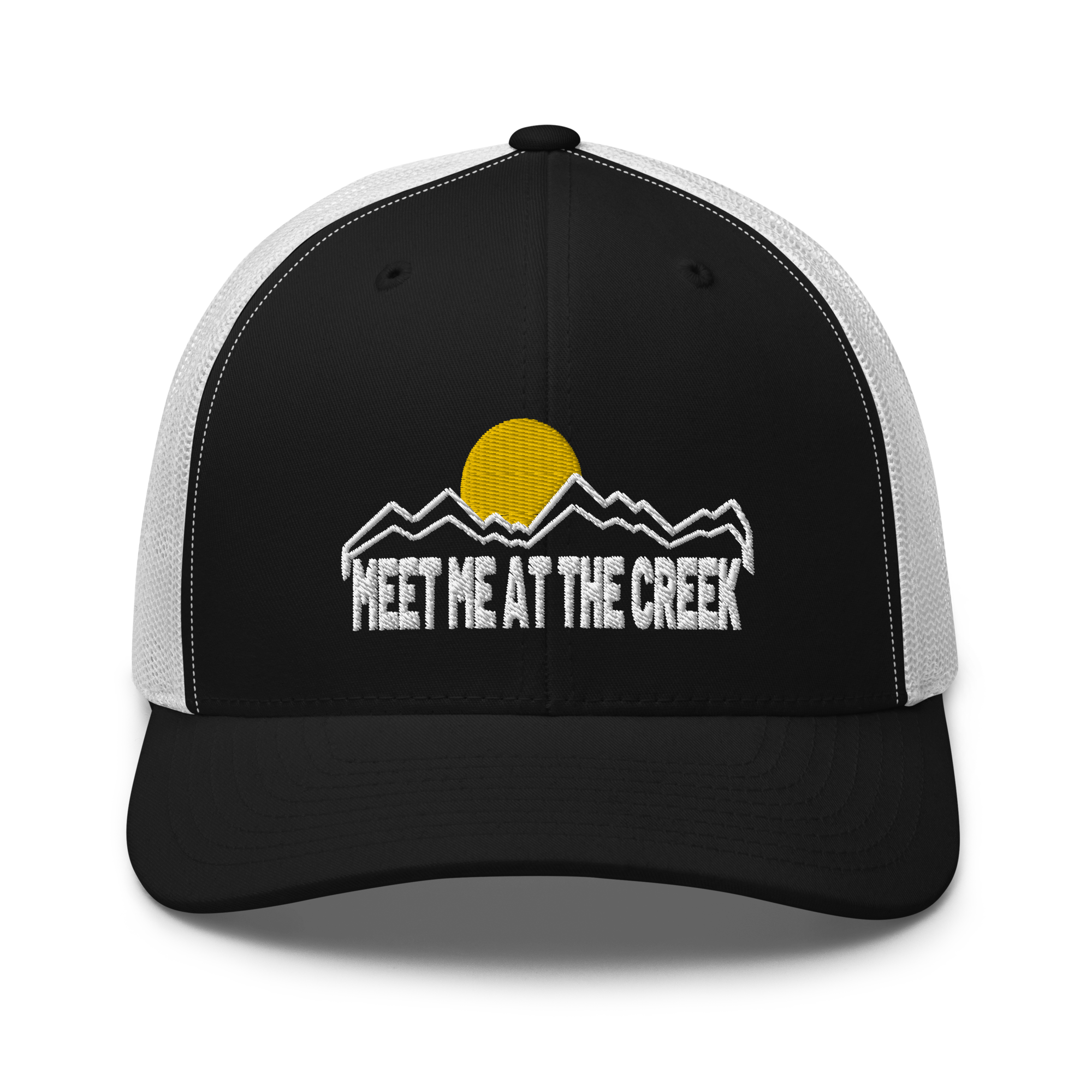 Meet Me At the Creek Mountain Trucker Cap | Flat Embroidery | Inspired BMFS Art