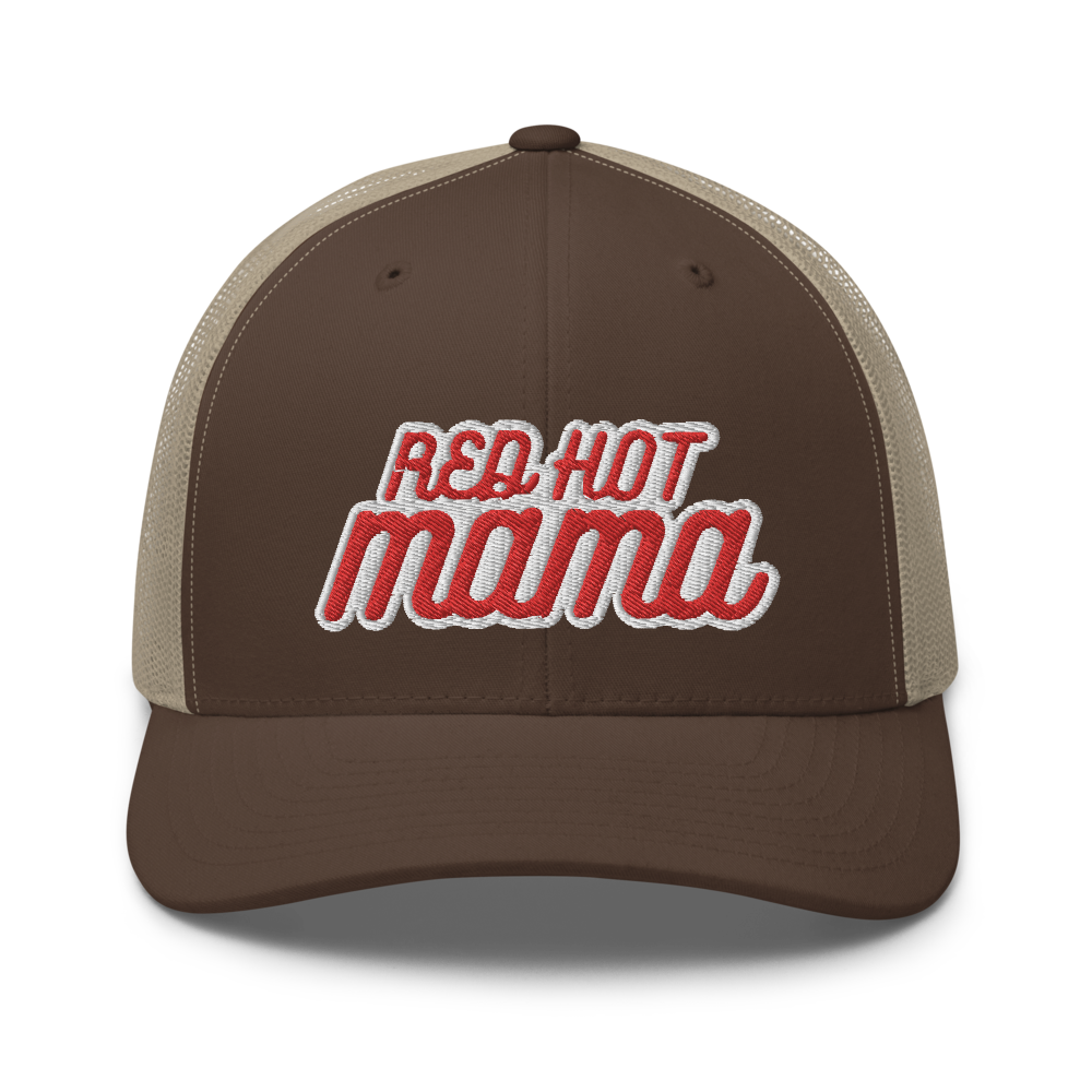 Red Hot Mama Trucker Snapback Cap | Flat Embroidery | Inspired WP Art Cap