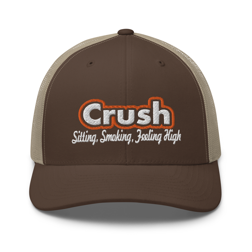 Crush Sitting Smoking Feeling High Trucker Cap | Flat Embroidery | DMB Art