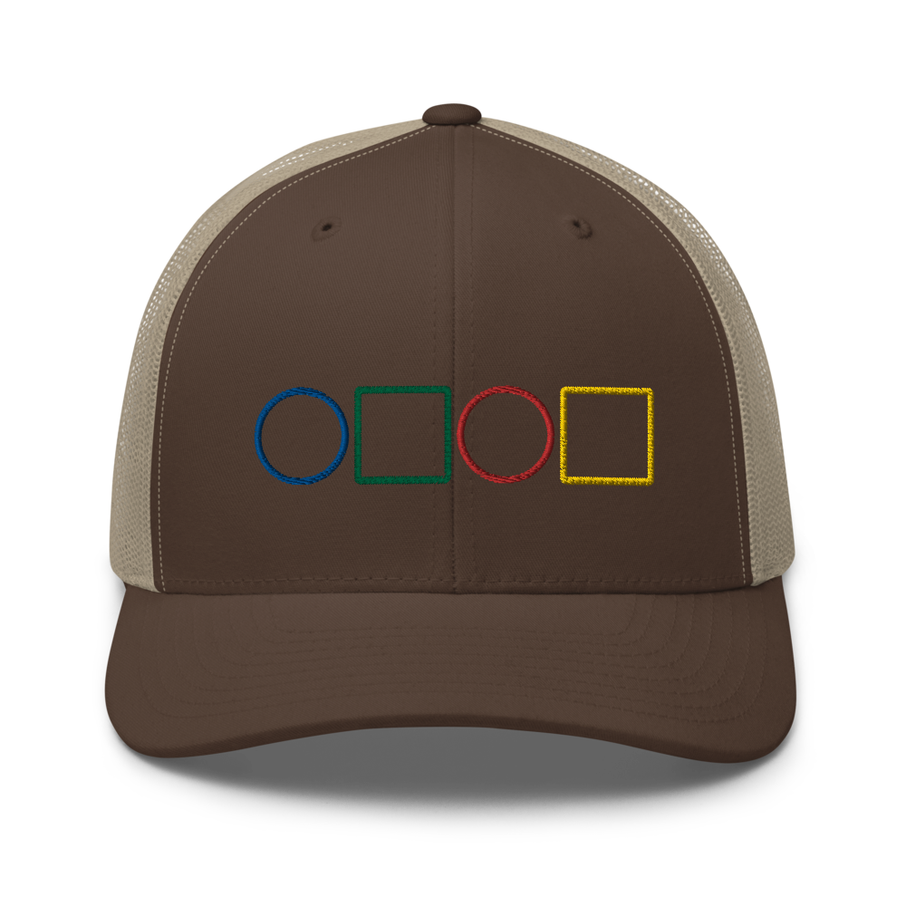 Sci-Fi Symbols Halloween Trucker Snapback Cap | Flat Embroidery