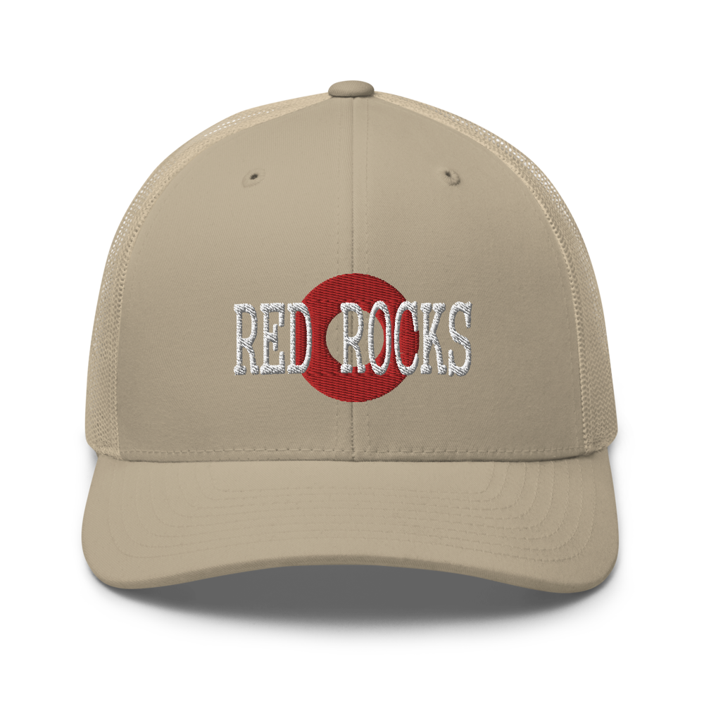 Red Rocks Red Donut Trucker Snapback Cap | Flat Embroidery | Inspired Phan Cap