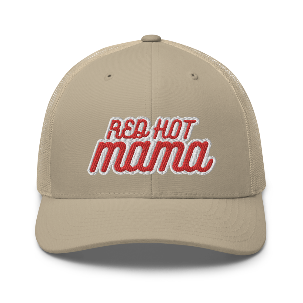 Red Hot Mama Trucker Snapback Cap | Flat Embroidery | Inspired WP Art Cap