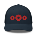 3 Red Donut Trucker Cap | Flat Embroidery | Phish Inspired Art