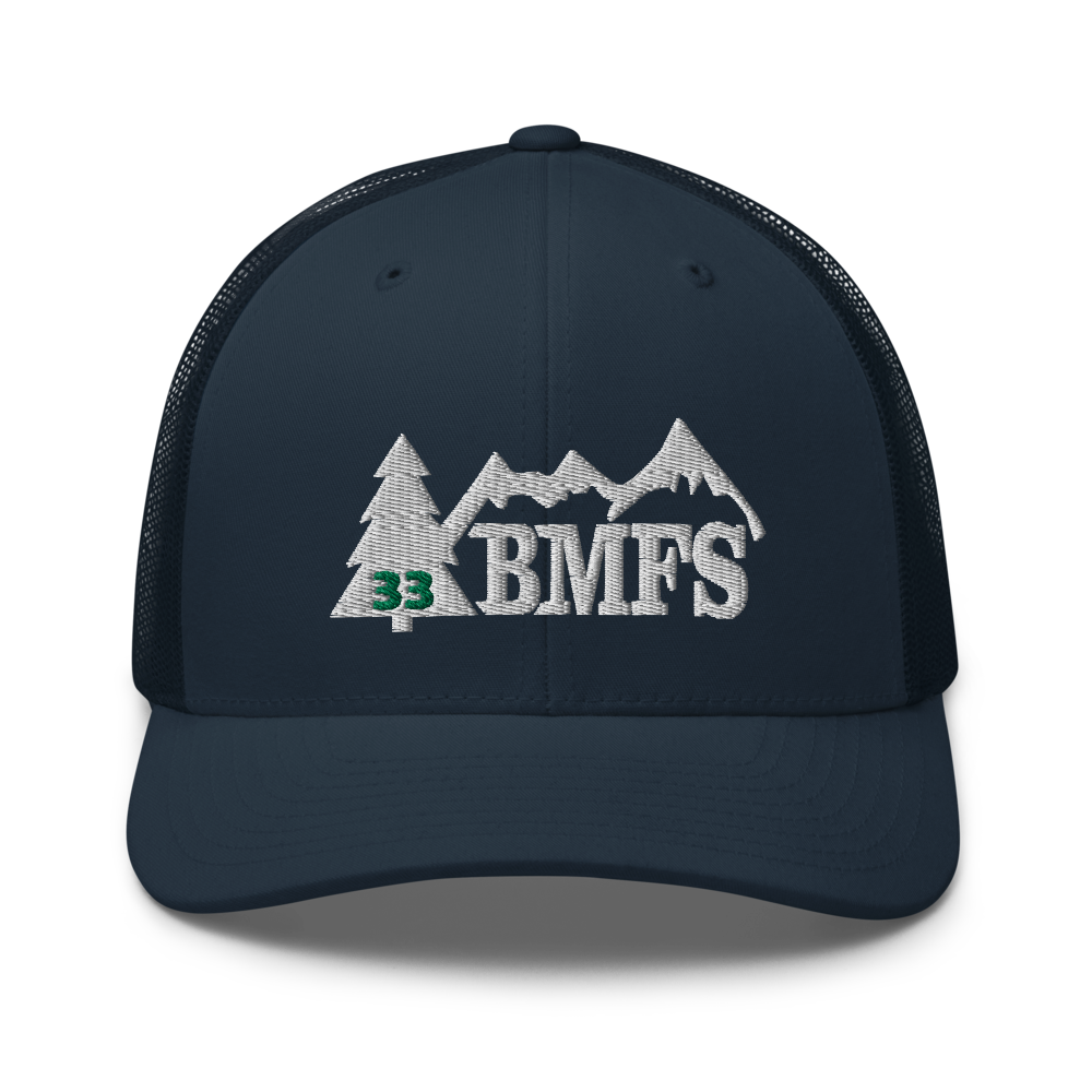 BMFS 33 Tree Trucker Cap | Flat Embroidery | Inspired Billy Art