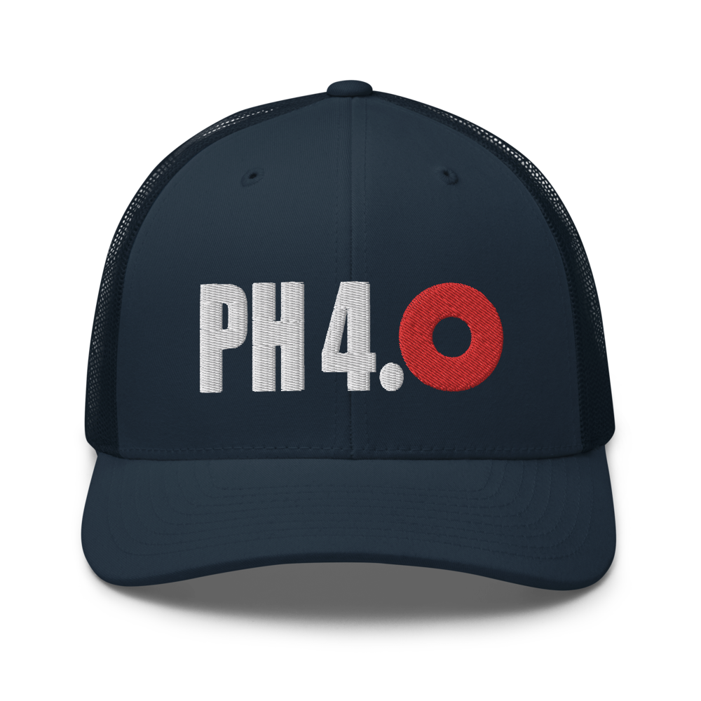 PH 4.0 Red Donut Trucker Snapback Cap | Flat Embroidery | Inspired Phan Cap