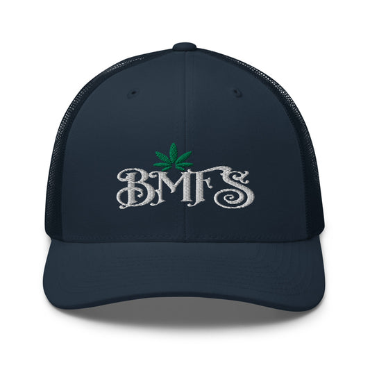 BMFS Pot Leaf Trucker Snapback Cap | Flat Embroidery | Inspired Strings Art Cap | Lot Style Cap | Jam Band Swag
