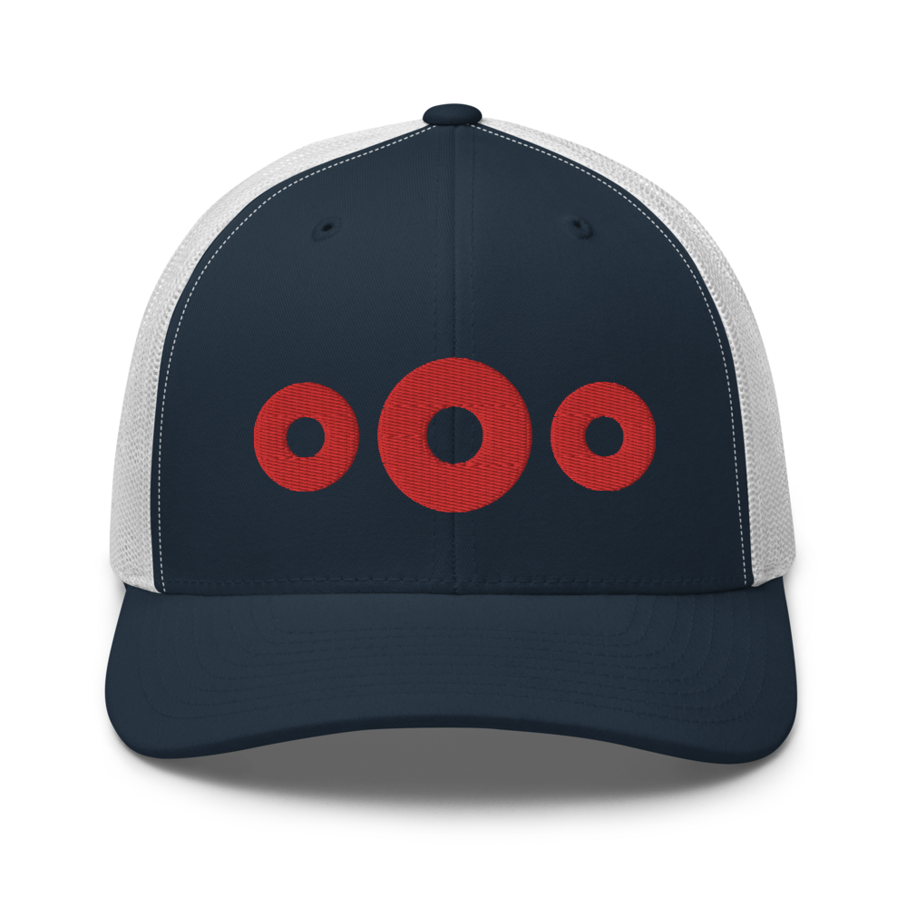 3 Red Donut Trucker Cap | Flat Embroidery | Phish Inspired Art