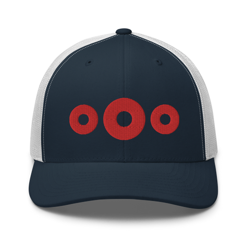 3 Red Donut Trucker Cap | Flat Embroidery | Phish Inspired Art