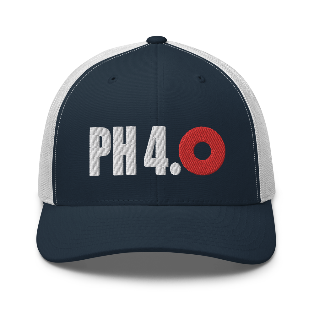 PH 4.0 Red Donut Trucker Snapback Cap | Flat Embroidery | Inspired Phan Cap