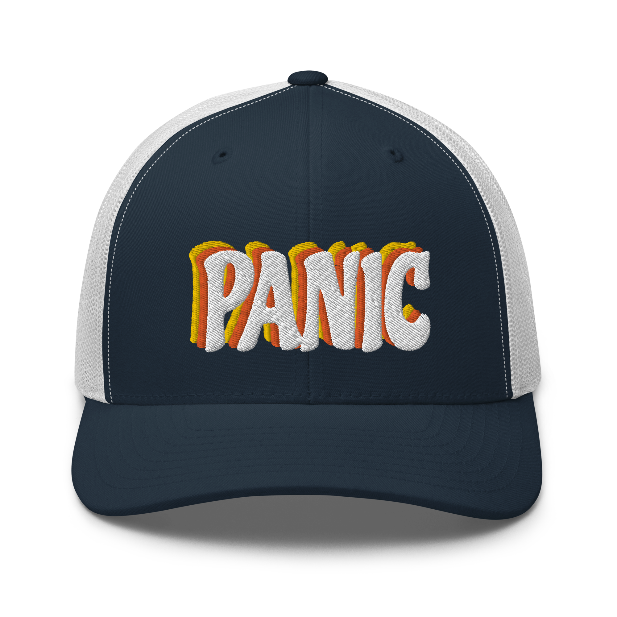 Panic Retro Trucker Cap | Flat Embroidery | WSP Inspired Art