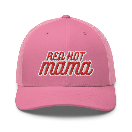 Red Hot Mama Trucker Snapback Cap | Flat Embroidery | Inspired WP Art Cap