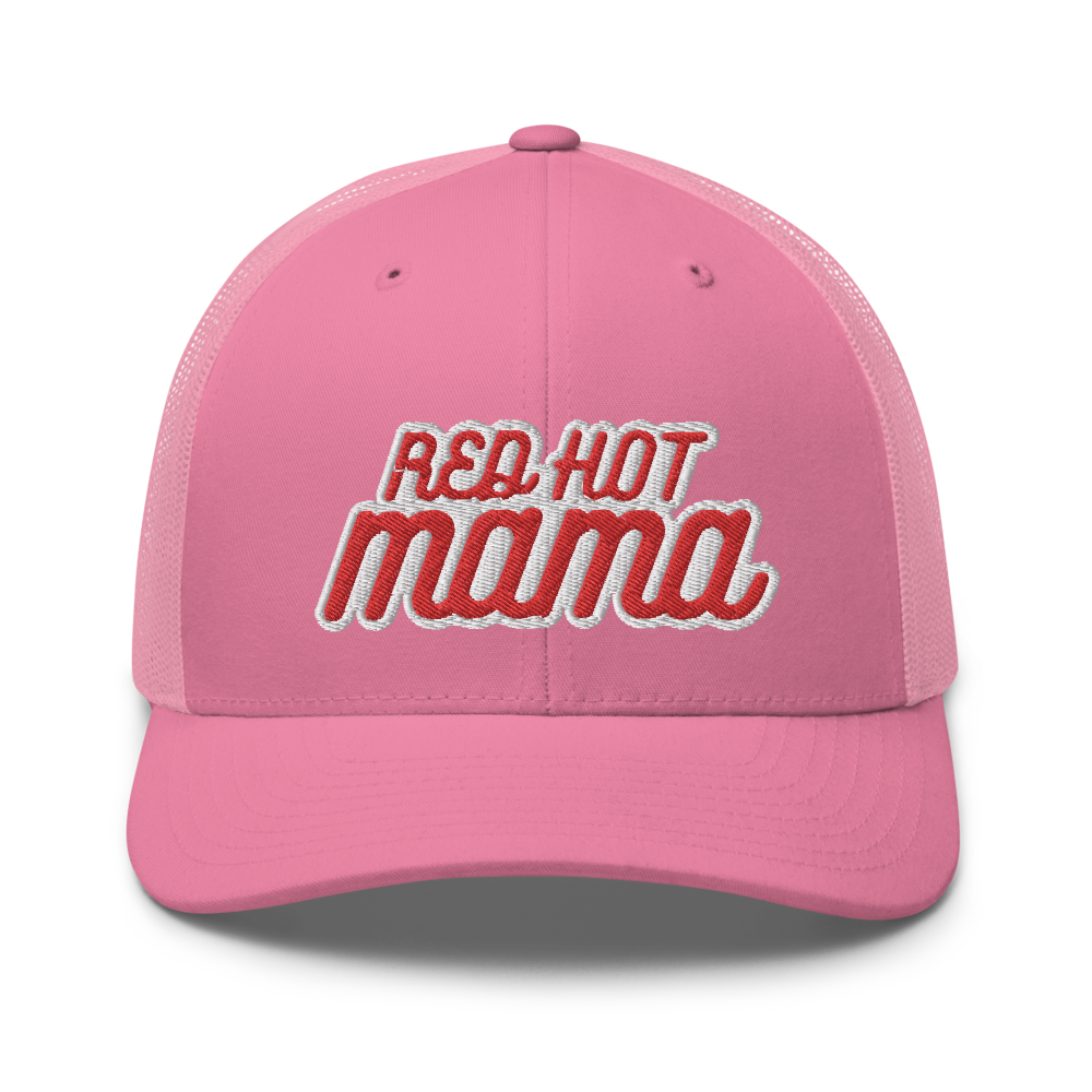Red Hot Mama Trucker Snapback Cap | Flat Embroidery | Inspired WP Art Cap
