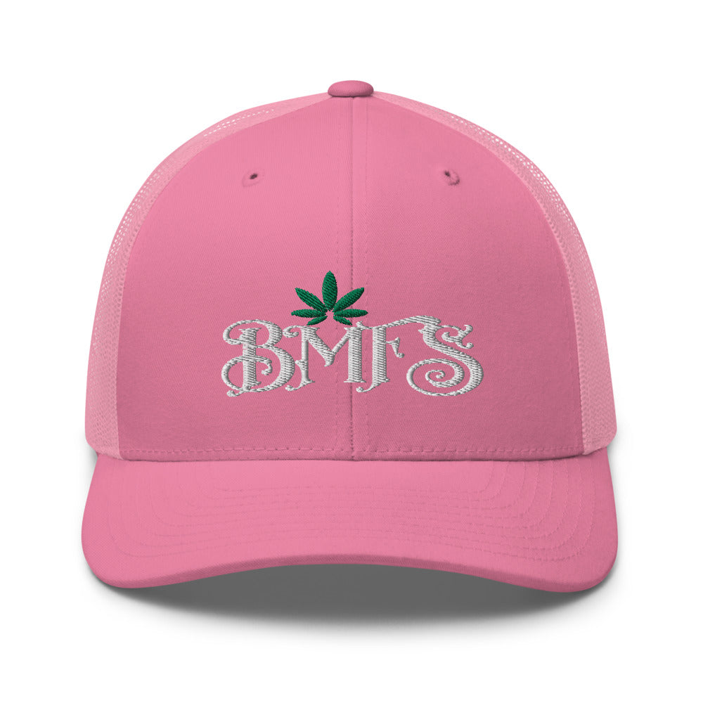 BMFS Pot Leaf Trucker Snapback Cap | Flat Embroidery | Inspired Strings Art Cap | Lot Style Cap | Jam Band Swag
