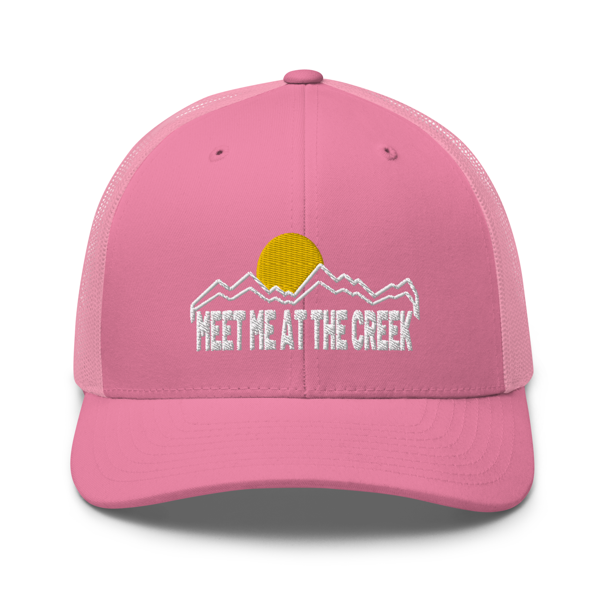 Meet Me At the Creek Mountain Trucker Cap | Flat Embroidery | Inspired BMFS Art