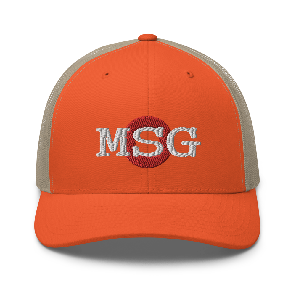MSG Red Donut Trucker Snapback Cap | Flat Embroidery | Inspired Phan Cap