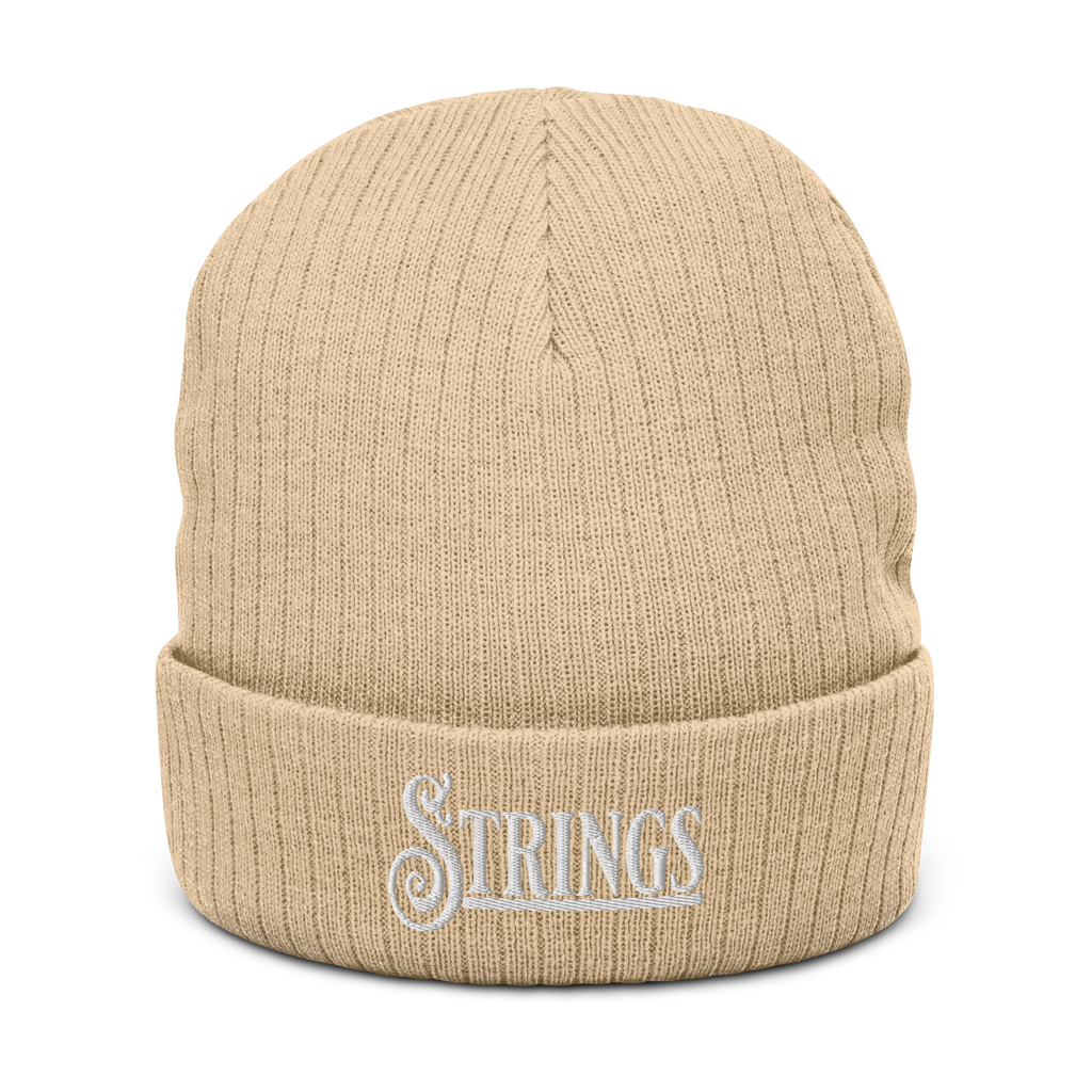 Strings Cuffed Beanie | Flat Embroidery | Ribbed | Inspired Billy Art