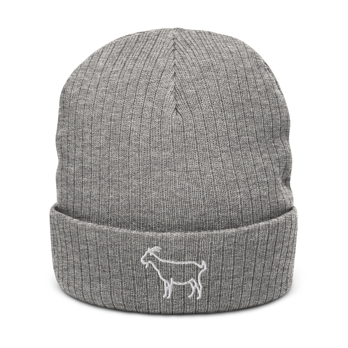Goat Cuffed Beanie | Flat Embroidery | Ribbed | Inspired Billy Art