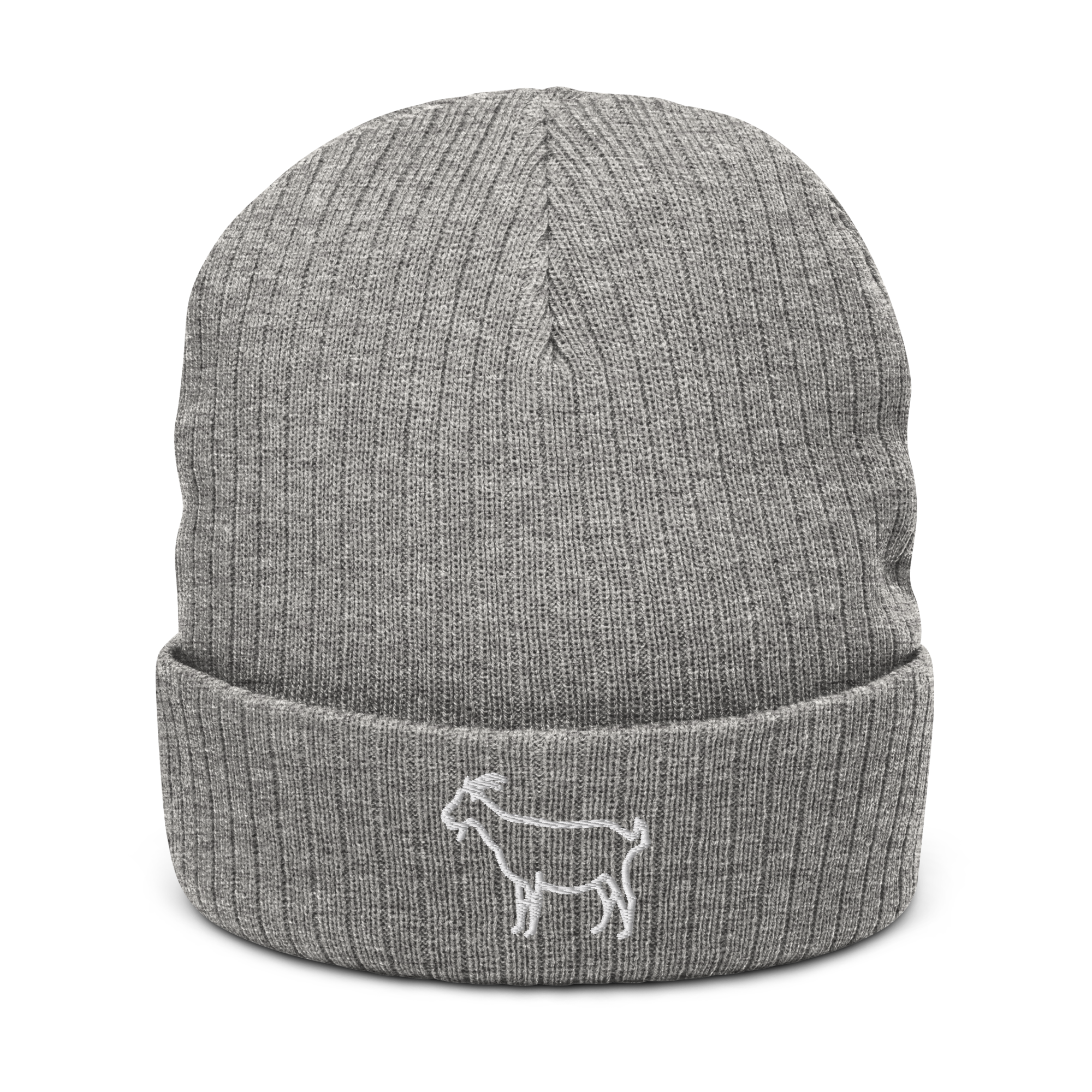Goat Cuffed Beanie | Flat Embroidery | Ribbed | Inspired Billy Art