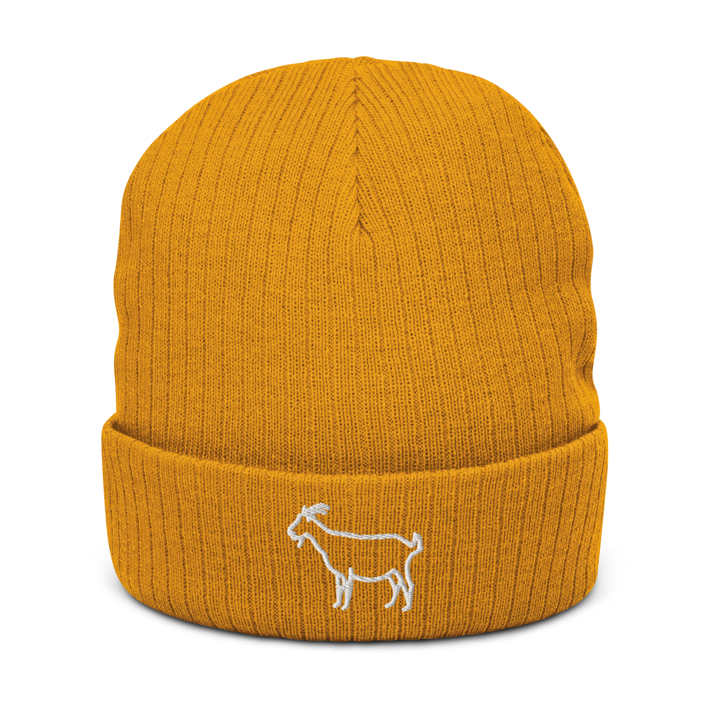 Goat Cuffed Beanie | Flat Embroidery | Ribbed | Inspired Billy Art