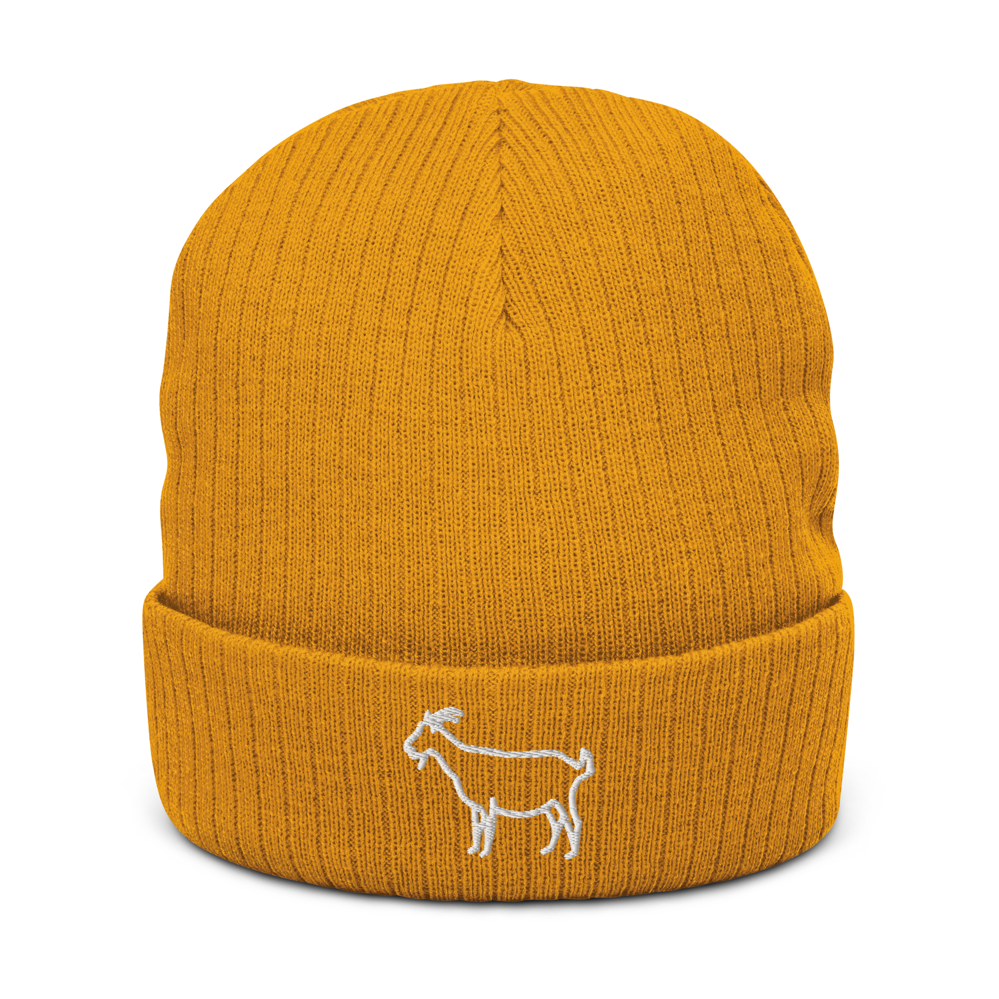 Goat Cuffed Beanie | Flat Embroidery | Ribbed | Inspired Billy Art