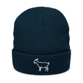 Goat Cuffed Beanie | Flat Embroidery | Ribbed | Inspired Billy Art