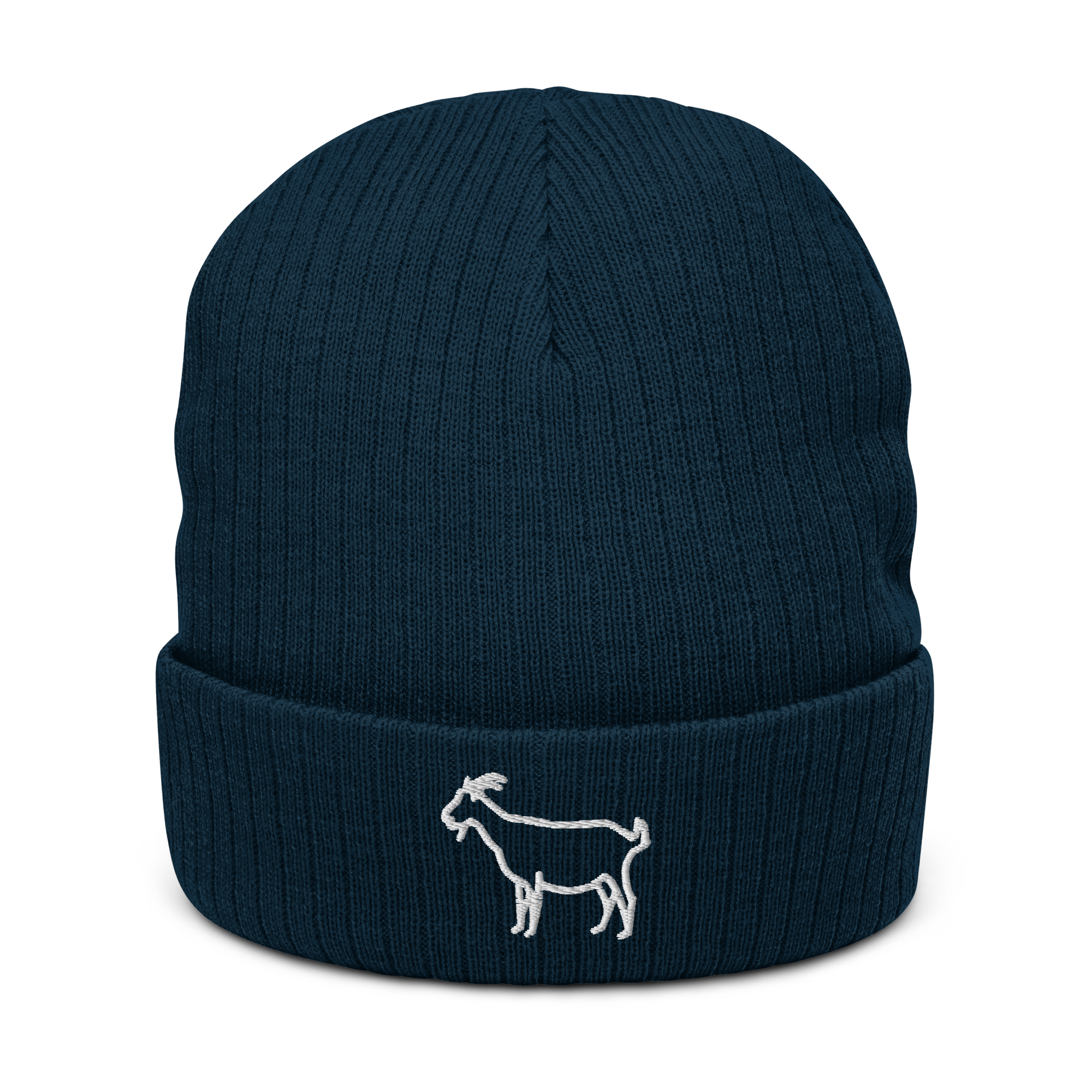 Goat Cuffed Beanie | Flat Embroidery | Ribbed | Inspired Billy Art