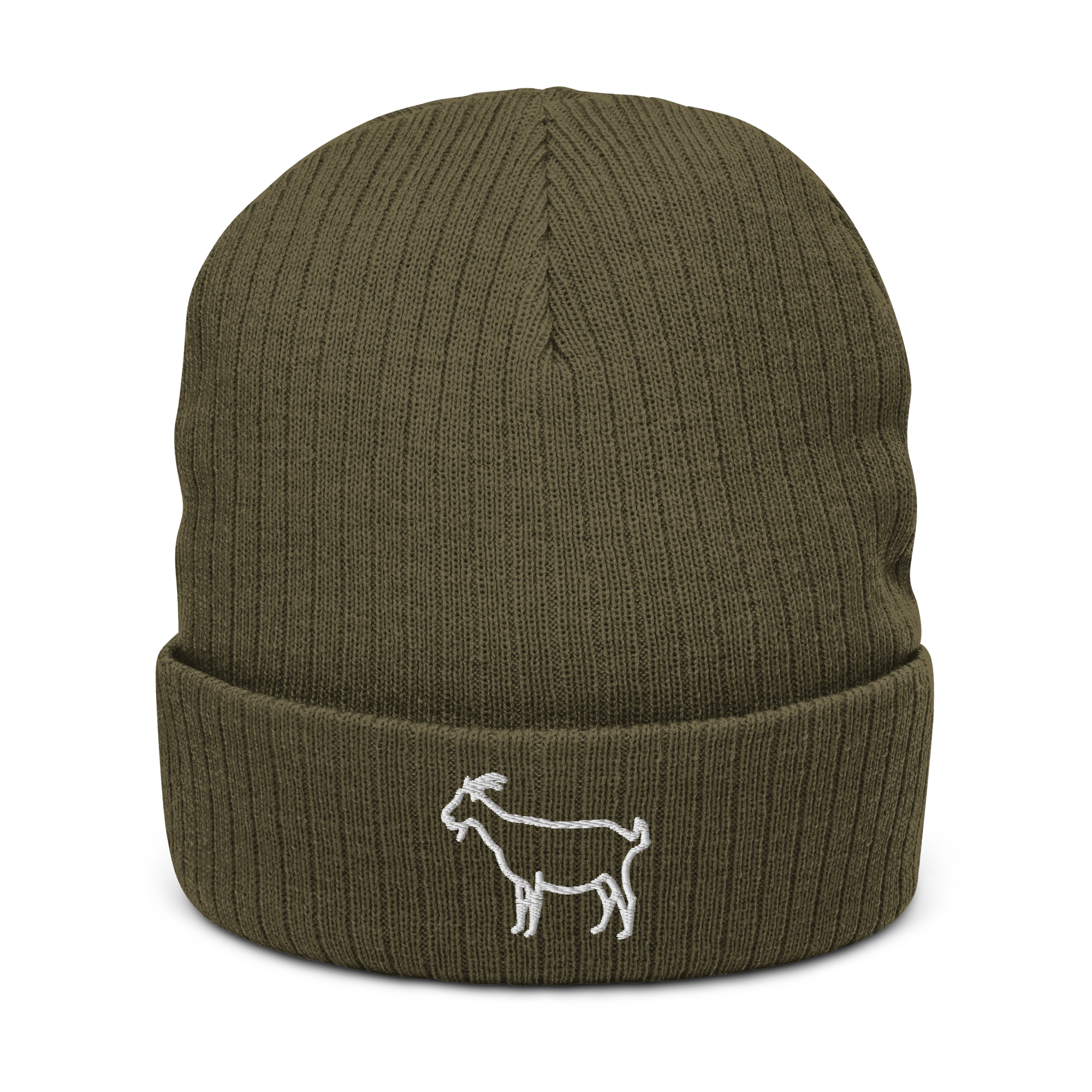 Goat Cuffed Beanie | Flat Embroidery | Ribbed | Inspired Billy Art