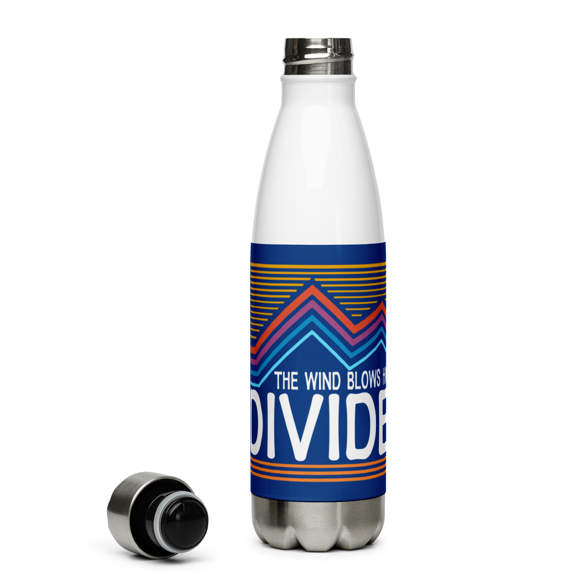Divided Sky Mountains Stainless Steel Water Bottle 17oz | Printed Graphics