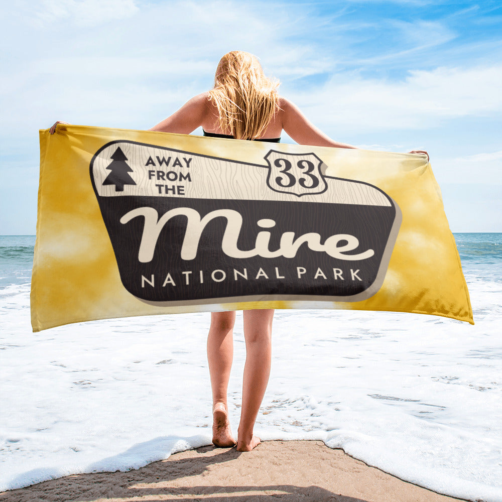 Away From The Mire Beach Towel | 30"x60" | Fan Art | 33 Goat | Bluegrass