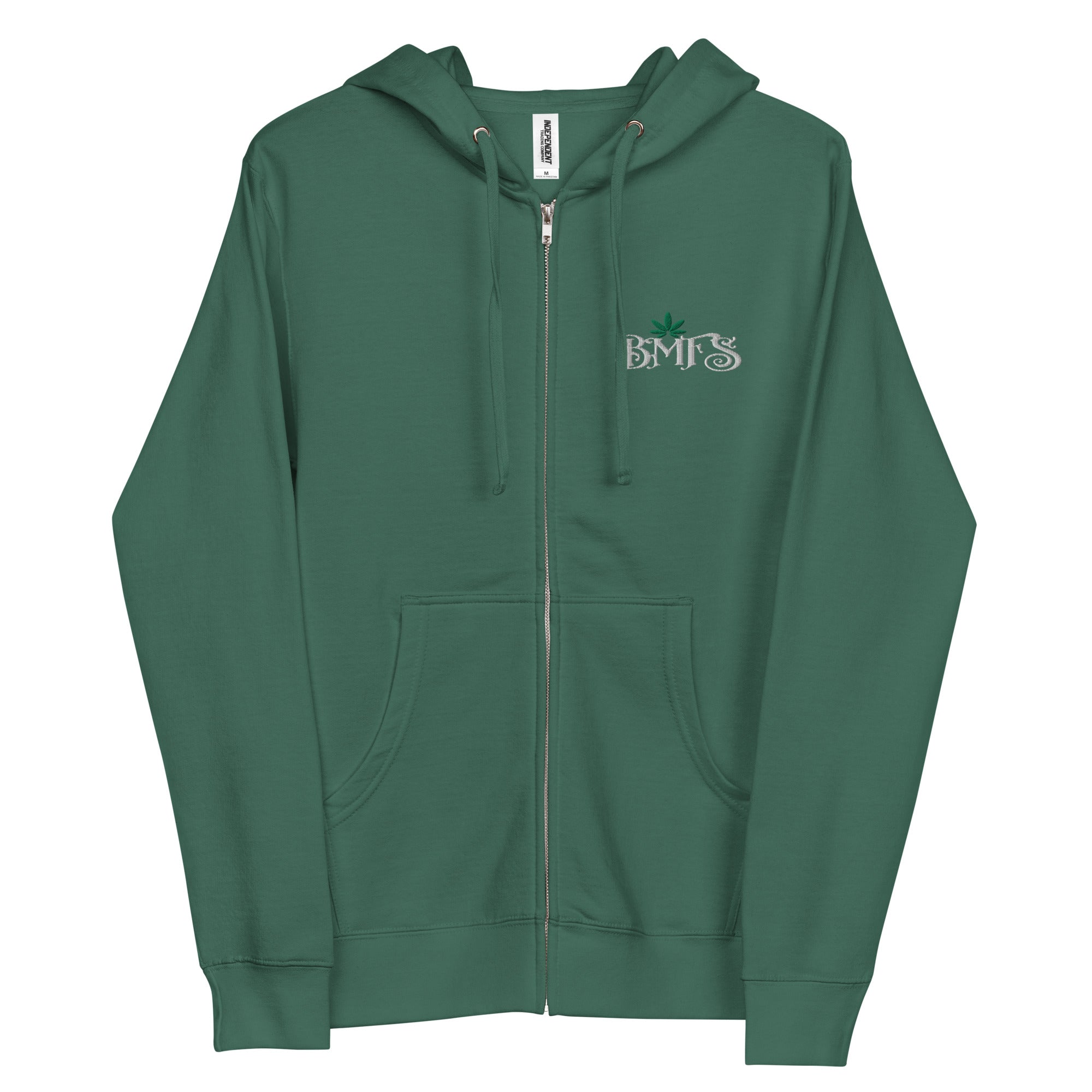BMFS Leaf Embroidery Full Zip Hoodie | Unisex fleece | BMFS 33