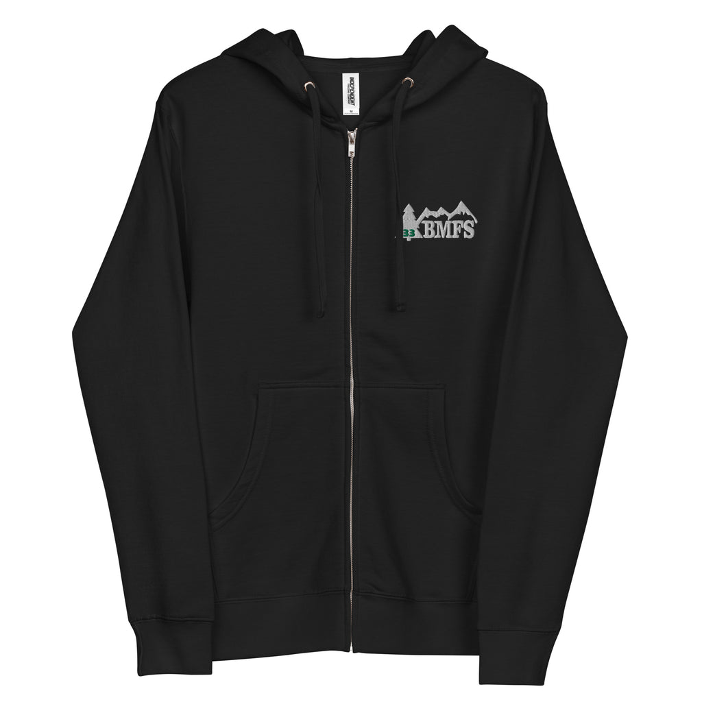 BMFS Tree 33 Embroidery Full Zip Hoodie | Unisex fleece | BMFS 33