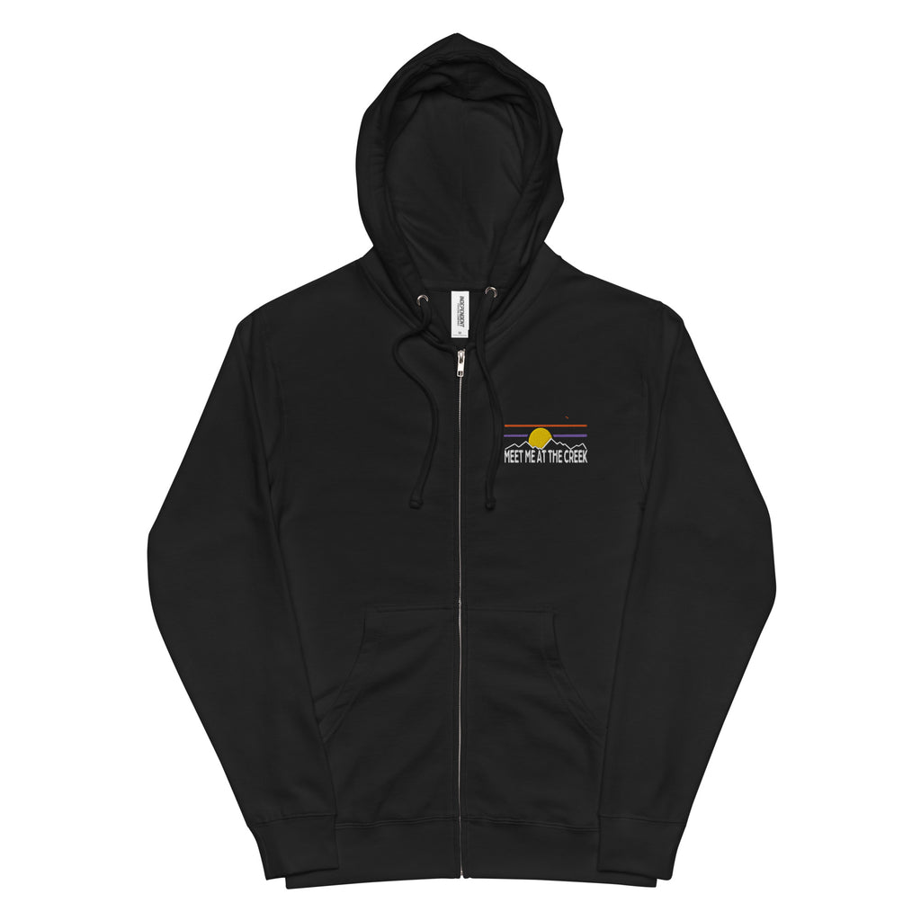 Meet Me At The Creek Embroidery Full Zip Hoodie | Unisex fleece | BMFS 33