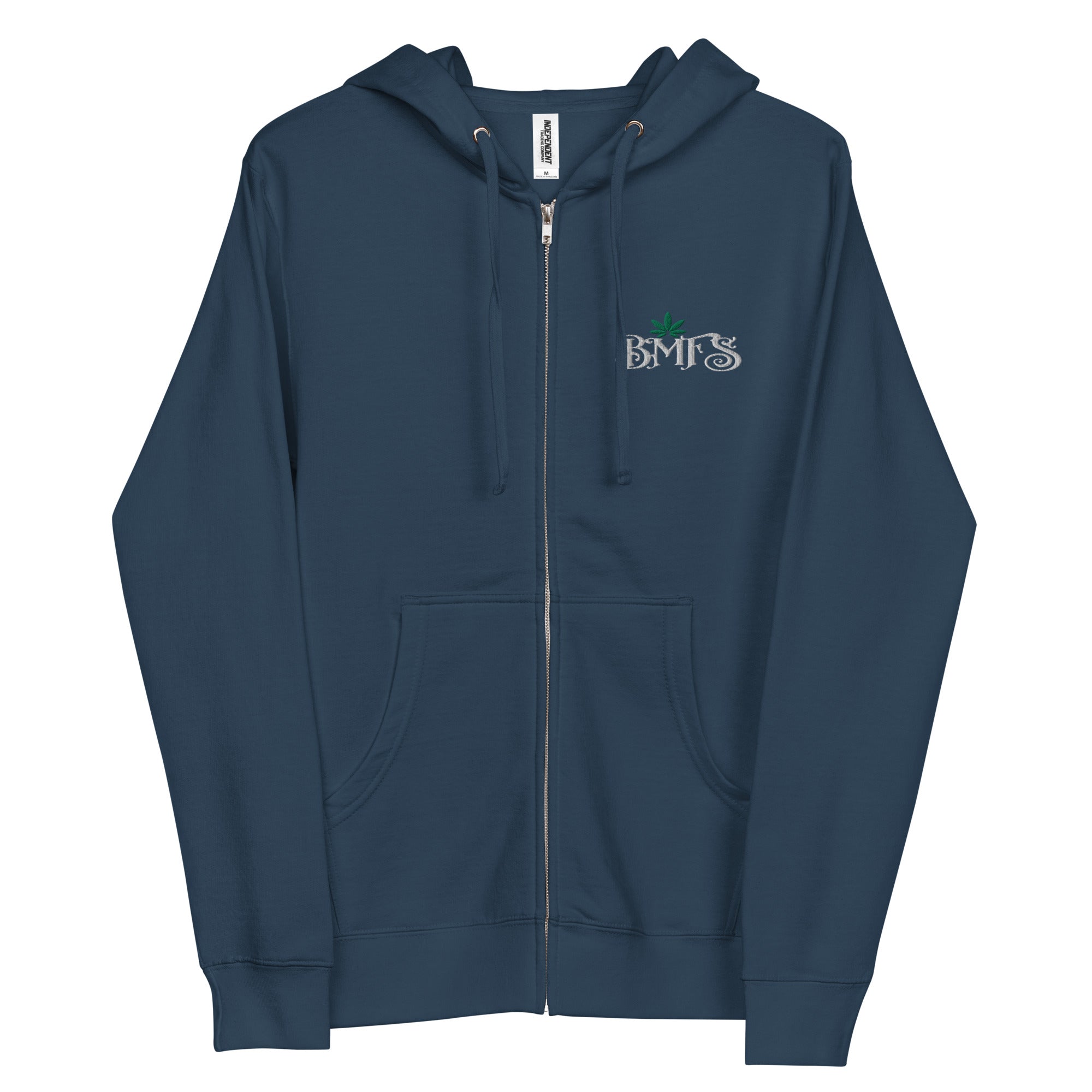 BMFS Leaf Embroidery Full Zip Hoodie | Unisex fleece | BMFS 33