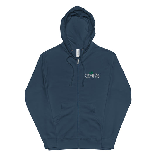 BMFS Leaf Embroidery Full Zip Hoodie | Unisex fleece | BMFS 33